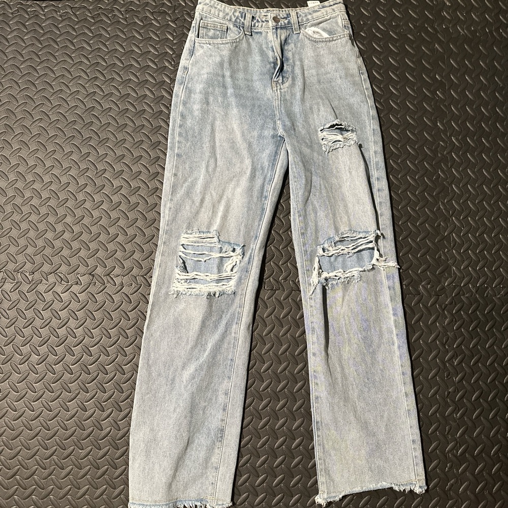 Light Blue Distressed Women Jeans